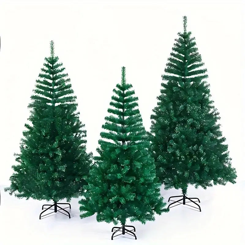 Artificial Christmas Tree, Green, Collapsible Base with 500 Branches, PVC/PE Tips, Steel Wire, No Power Needed, Perfect for Home &amp; Holiday Decor, Bohemian Style, All-Season, Cypress Family