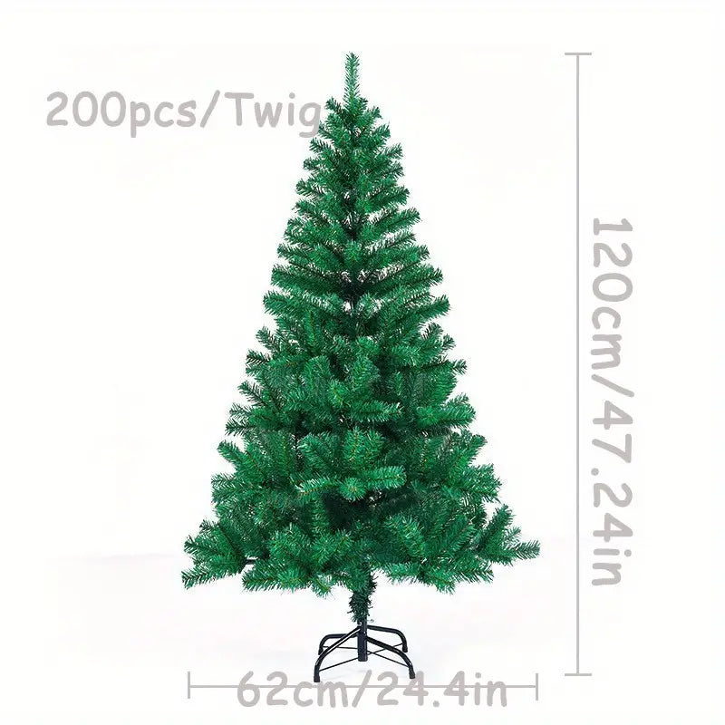 Artificial Christmas Tree, Green, Collapsible Base with 500 Branches, PVC/PE Tips, Steel Wire, No Power Needed, Perfect for Home &amp; Holiday Decor, Bohemian Style, All-Season, Cypress Family