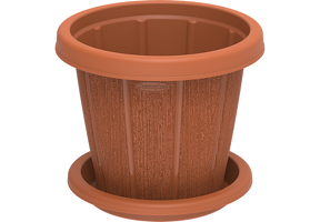 Round Flower pot (Cedargrain)