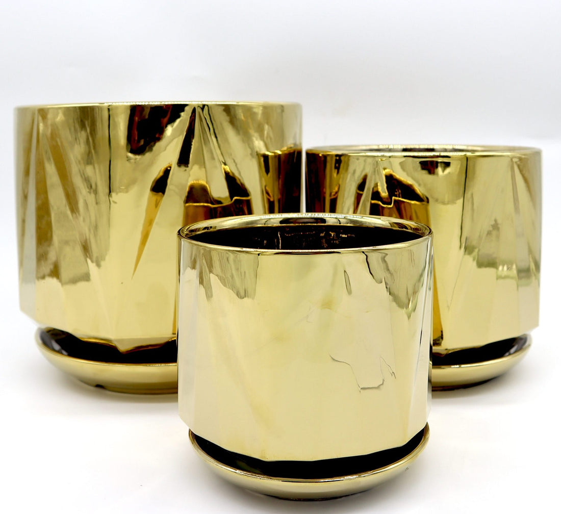Ceramic Golden Glazed Pot