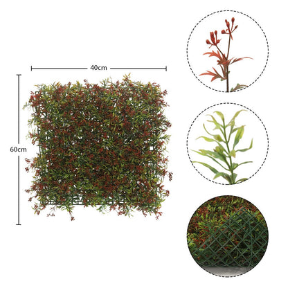 Artificial Wall Grass Panel Red