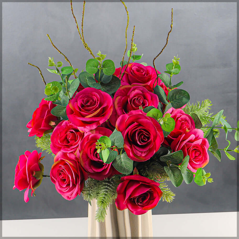 2pcs Artificial Silk Rose Flowers