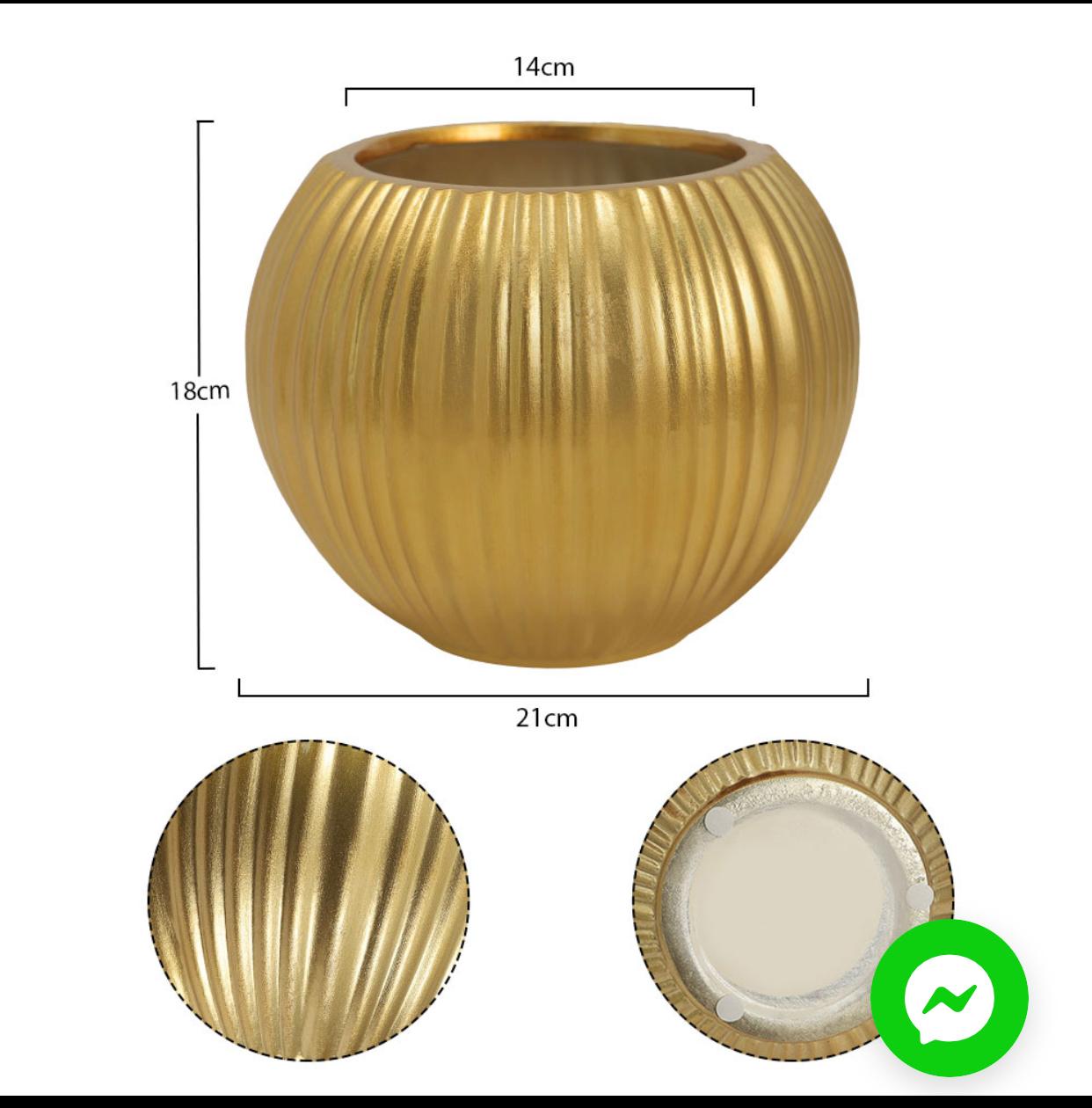 Modern Gold Ceramic Vase Flower-SQ478G